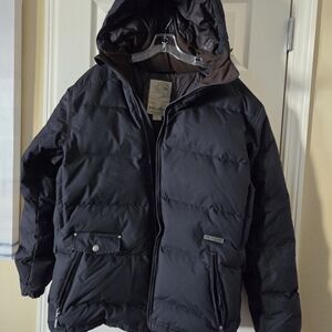 Children's Cozy Black Puffer Coat